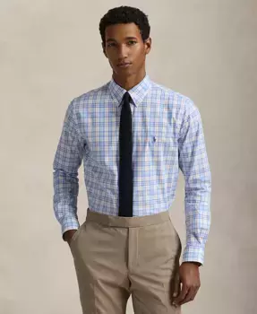 Мужская облегающая рубашка из стрейч-поплина Polo Ralph Lauren, мультиколор