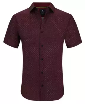 Мужская облегающая рубашка с коротким рукавом и пуговицами, из эластичной ткани для комфорта Tom Baine, мультиколор