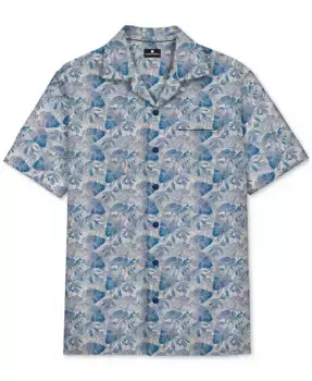 Мужская облегающая рубашка с принтом пальмовых листьев и пуговицами Camp Shirt Brooklyn Brigade, мультиколор