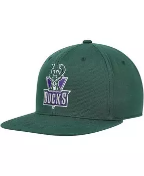 Мужская облегающая шляпа Hunter Green Milwaukee Bucks Hardwood Classics MVP Team Ground 2.0 Mitchell & Ness