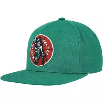 Мужская облегающая шляпа Mitchell & Ness Kelly Green Boston Celtics Hardwood Classics MVP Team Ground 2.0