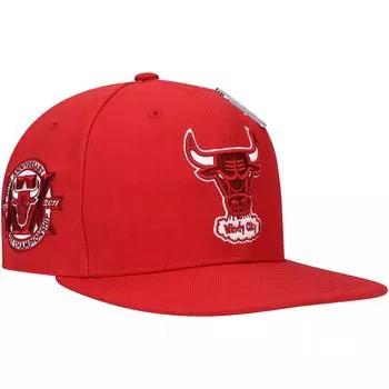 Мужская облегающая шляпа Mitchell & Ness Red Chicago Bulls Hardwood Classics 20th Anniversary Cherry Bomb