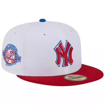 Мужская облегающая шляпа New Era белая/красная New York Yankees Undervisor 59FIFTY