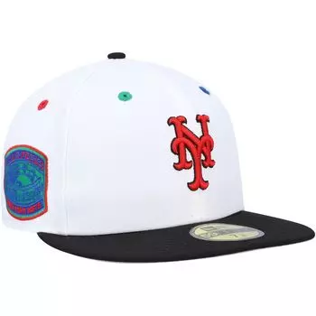 Мужская облегающая шляпа New Era белого/черного цвета New York Mets 1969 World Series Primary Eye 59FIFTY