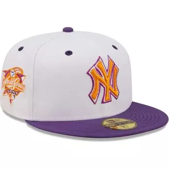 Мужская облегающая шляпа New Era белого/фиолетового цвета New York Yankees 2000 World Series Grape Lolli 59FIFTY