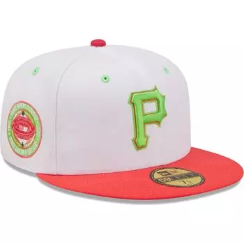 Мужская облегающая шляпа New Era белого/кораллового цвета Pittsburgh Pirates Final Season на стадионе «Три реки» Strawberry Lolli 59FIFTY