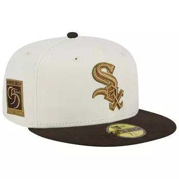 Мужская облегающая шляпа New Era белого/коричневого цвета Chicago White Sox 95th Team Anniversary 59FIFTY