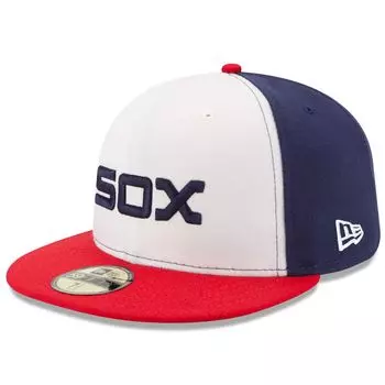Мужская облегающая шляпа New Era белого/красного цвета Chicago White Sox Authentic Collection On-Field 59FIFTY