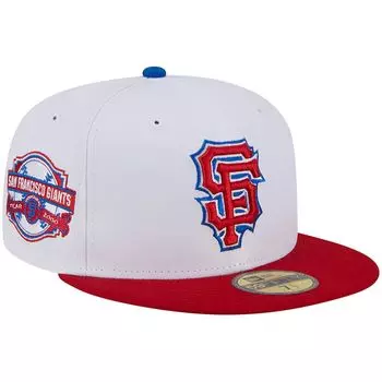 Мужская облегающая шляпа New Era белого/красного цвета San Francisco Giants Undervisor 59FIFTY