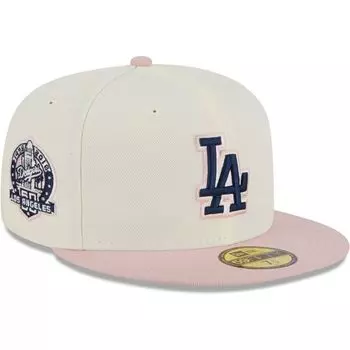 Мужская облегающая шляпа New Era белого/розового цвета Los Angeles Dodgers Chrome Rogue 59FIFTY