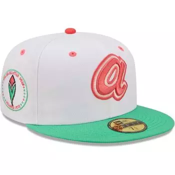 Мужская облегающая шляпа New Era белого/зеленого цвета Atlanta Braves 1972 MLB All-Star Game Watermelon Lolli 59FIFTY