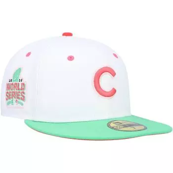 Мужская облегающая шляпа New Era белого/зеленого цвета Chicago Cubs Watermelon Lolli 59FIFTY
