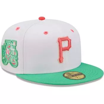 Мужская облегающая шляпа New Era белого/зеленого цвета Pittsburgh Pirates 76th World Series Watermelon Lolli 59FIFTY