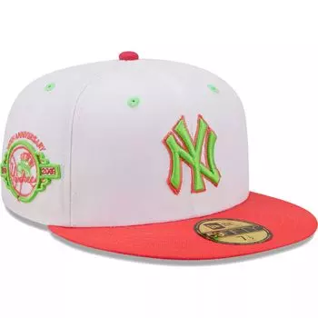 Мужская облегающая шляпа New Era белый/коралловый New York Yankees 100th Anniversary Strawberry Lolli 59FIFTY