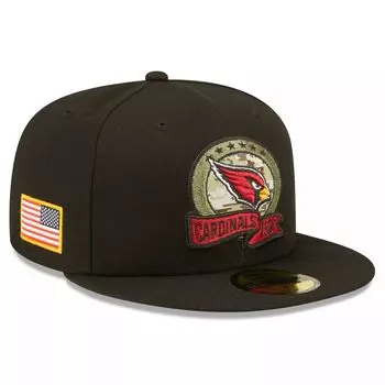 Мужская облегающая шляпа New Era Black Arizona Cardinals 2022 Salute To Service 59FIFTY