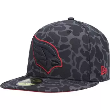 Мужская облегающая шляпа New Era Black Arizona Cardinals Amoeba Camo 59FIFTY