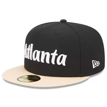 Мужская облегающая шляпа New Era Black Atlanta Hawks 2022/23 City Edition Official 59FIFTY