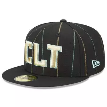 Мужская облегающая шляпа New Era Black Charlotte Hornets 2022/23 City Edition Official 59FIFTY