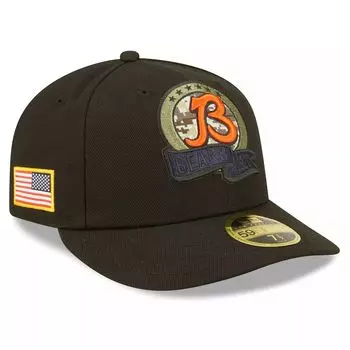 Мужская облегающая шляпа New Era Black Chicago Bears 2022 Salute To Service Low Profile 59FIFTY