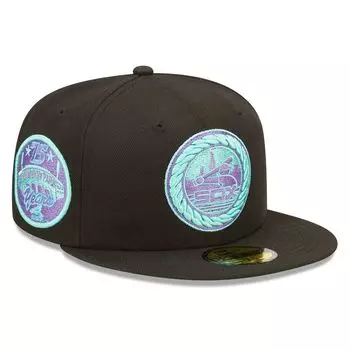 Мужская облегающая шляпа New Era Black Chicago White Sox Comiskey Park 75th Anniversary Black Light 59FIFTY
