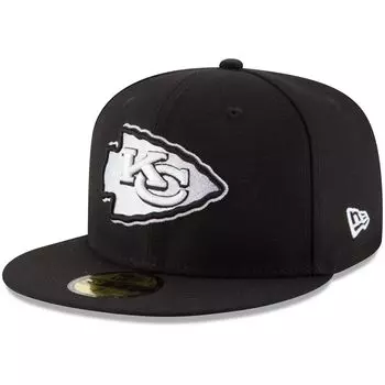 Мужская облегающая шляпа New Era Black Kansas City Chiefs B-Dub 59FIFTY