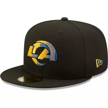 Мужская облегающая шляпа New Era Black Los Angeles Rams Team с логотипом цвета тусклого цвета 59FIFTY