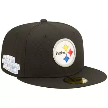 Мужская облегающая шляпа New Era Black Pittsburgh Steelers Super Bowl XL Pink Pop 59FIFTY