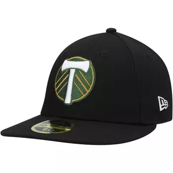 Мужская облегающая шляпа New Era Black Portland Timbers Primary Logo Low Profile 59FIFTY
