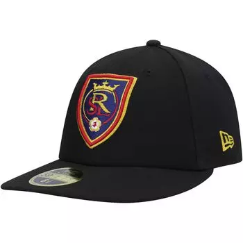 Мужская облегающая шляпа New Era Black Real Salt Lake Primary Logo Low Profile 59FIFTY