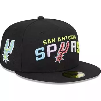 Мужская облегающая шляпа New Era Black San Antonio Spurs Color Pack 59FIFTY