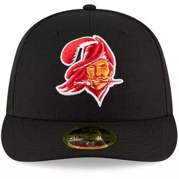 Мужская облегающая шляпа New Era Black Tampa Bay Buccaneers Omaha Throwback Low Profile 59FIFTY