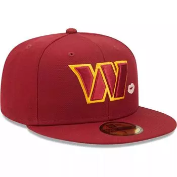 Мужская облегающая шляпа New Era бордового цвета Washington Commanders Lips 59FIFTY