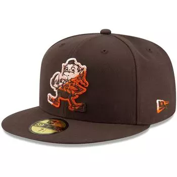 Мужская облегающая шляпа New Era Brown Cleveland Browns Color Dim 59FIFTY