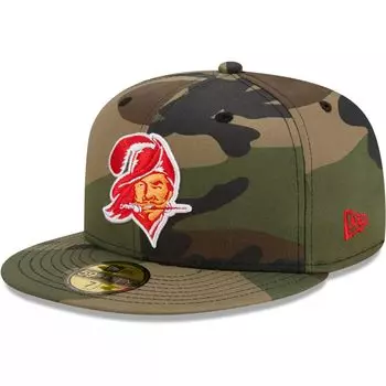 Мужская облегающая шляпа New Era Camo Tampa Bay Buccaneers Historic Woodland 59FIFTY