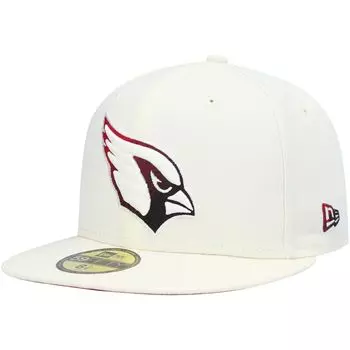 Мужская облегающая шляпа New Era Cream Arizona Cardinals Chrome Dim 59FIFTY