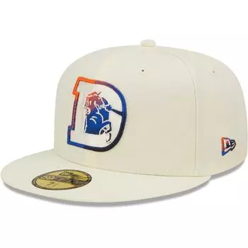 Мужская облегающая шляпа New Era Cream Denver Broncos Chrome Dim 59FIFTY
