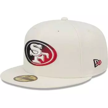 Мужская облегающая шляпа New Era Cream San Francisco 49ers Chrome Dim 59FIFTY