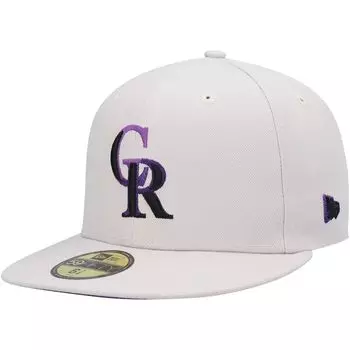 Мужская облегающая шляпа New Era цвета хаки Colorado Rockies Stone Dim 59FIFTY