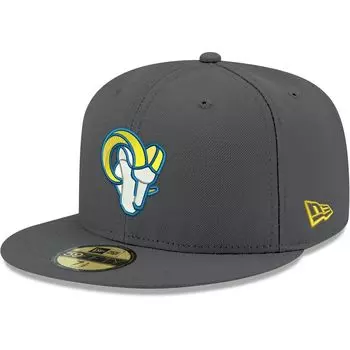 Мужская облегающая шляпа New Era Graphite Los Angeles Rams Alternate Logo Storm II 59FIFTY