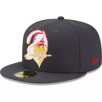 Мужская облегающая шляпа New Era Graphite Tampa Bay Buccaneers Color Dim 59FIFTY