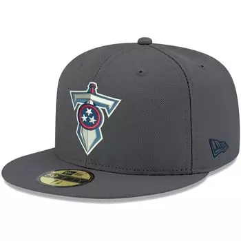 Мужская облегающая шляпа New Era Graphite Tennessee Titans Alternate Logo Storm II 59FIFTY