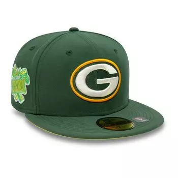 Мужская облегающая шляпа New Era Green Green Bay Packers Super Bowl XXXI Citrus Pop 59FIFTY