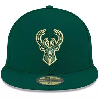 Мужская облегающая шляпа New Era Green Milwaukee Bucks Official Team Color 59FIFTY