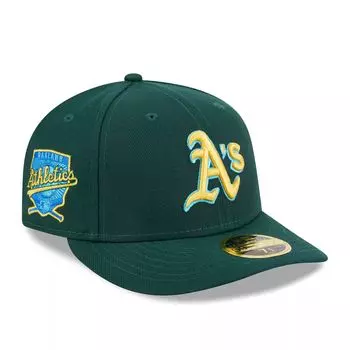 Мужская облегающая шляпа New Era Green Oakland Athletics 2023 MLB Father's Day Low Profile 59FIFTY