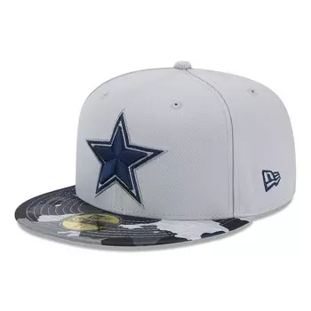 Мужская облегающая шляпа New Era Grey Dallas Cowboys Active Camo 59FIFTY, цвет Cow Grey