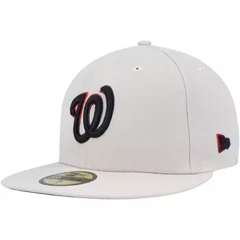 Мужская облегающая шляпа New Era Хаки Washington Nationals Stone Dim 59FIFTY