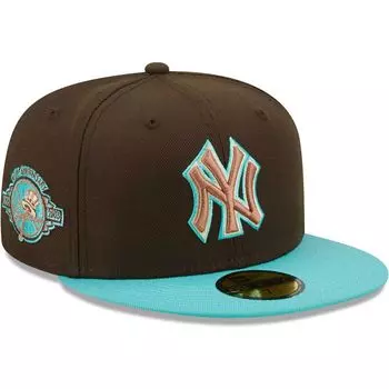 Мужская облегающая шляпа New Era коричнево-мятная New York Yankees Walnut Mint 59FIFTY