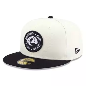 Мужская облегающая шляпа New Era кремового/черного цвета Los Angeles Rams 2022 Inspire Change 59FIFTY
