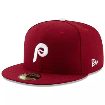 Мужская облегающая шляпа New Era Maroon Philadelphia Phillies Alternate 2 Authentic Collection On-Field 59FIFTY