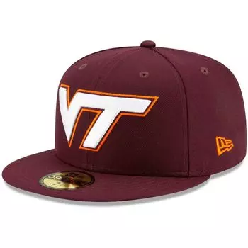Мужская облегающая шляпа New Era Maroon Virginia Tech Hokies Basic 59FIFTY Team